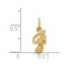 Black Bow Jewelry The Sadie 14k Yellow Gold Mini Satin Script Initial Charm, Letter F - 4 of 4