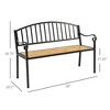 50" Garden Bench, Patio Loveseat with Antique Backrest - 3 of 4