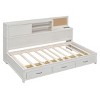1pc Wooden Daybed, Solid Wood Frame with USB Ports and 3 Storage Drawers, No Box Spring Required - Baofuwish - 3 of 4