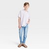 Boys' Seersucker Woven Short Sleeve Button-Down Shirt - art class™ White - image 3 of 3