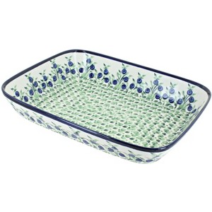 Blue Rose Polish Pottery 370 Zaklady Small Rectangular Baker - 1 of 1