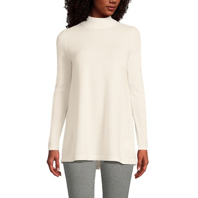 Lands' End Women's Cashmere Mock Neck Swing Tunic Sweater