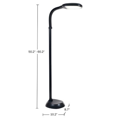 ArcTouch 60" Adjustable Black LED Floor Lamp with Dimmer