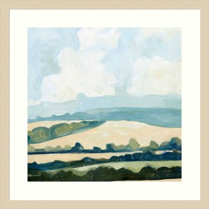 21" x 21" Fieldscape II by Emma Caroline: Pastoral Lithograph, Hardwood Frame - Amanti Art - 1 of 4