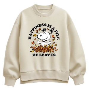 Women's Peanuts Happiness is a Pile of Leaves Oversized Fleece