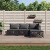 vidaXL 4-Piece Anthracite Outdoor Patio Lounge Set with Cushions - Flexible and Comfortable Design for Garden, Deck, Patio - 2 of 4