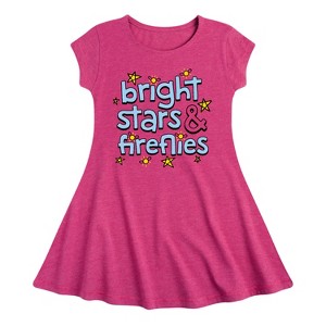 Girls' - Instant Message - Bright Stars And Fireflies Fit & Flair Cap Sleeve Graphic Dress - 1 of 4