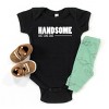The Juniper Shop Handsome Just Like Dad Baby Short Sleeve Bodysuit - 12M - Black - 3 of 4
