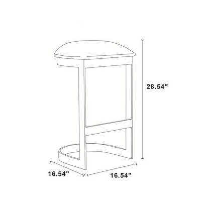 Aura 30'' Blue Faux Leather and Polished Brass Metal Barstool Set