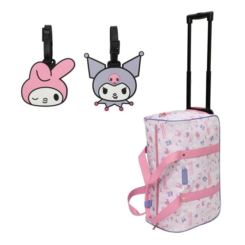 Hello Kitty Wheeled Duffle Bag With Two Luggage Tags, 1 of 7