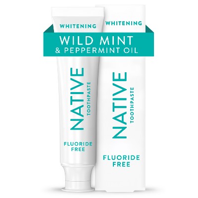 Native Premium Whitening Wild Mint & Peppermint Oil Fluoride Free Toothpaste - 4.1 oz