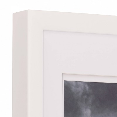 8x10 White Wood Picture Frame with Double Mat
