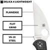 Spyderco Delica 4 Wharncliffe Folding Knife with Full-Flat Ground VG-10 Stainless Steel Blade | Get Maximum Performance with the FRN Handle, Black - 3 of 4