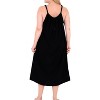 LA LEELA Women's Summer Loose Maternity Spaghetti Strap Dress 1X Black_AC780 - 2 of 3