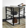 Anybear Black Metal Frame 47" Wooden Top 2 Shelves Writing and Computer Desk - 2 of 3