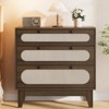 Garvee 3 Drawer Rattan Dresser for Bedroom, Modern Wood Chest of Drawers with Handles and Anti-Tip Kit, Hallway and Living Room - 3 of 4