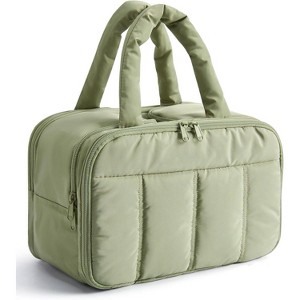 Travel Toiletry Bag, Puffy Large Toiletry Bag for Women, Lightweight Cosmetic Makeup Bag Organizer with Handle - 1 of 4