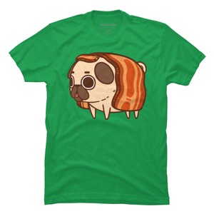 Men's Design By Humans Puglie Bacon Strip By Puglie T-Shirt - 1 of 4