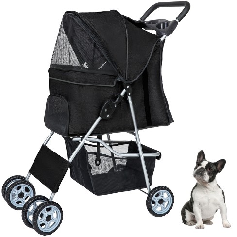 Fdw Pet Stroller 4 Wheels Dog Cat Jogger Stroller For Medium Small Dogs Cats Travel Stroller With 360 Swivel Wheels Large Storage Basket Black Target