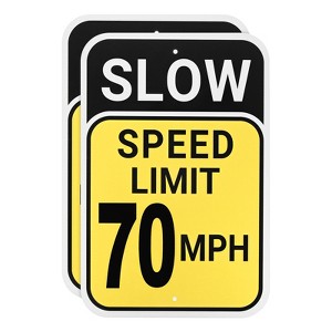 Unique Bargains Aluminum Weather Resistant Waterproof Rust Free Traffic Signs 2 Pcs - 1 of 4