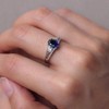 Sterling Silver Leaf Ring for Women, 8x6mm Gemstone Oval Engagement Ring Size 9 - 4 of 4