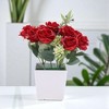Unique Bargains Fake Plants Rose Plastic 2.95"x2.95"x7.48" 1 Pc - 2 of 4