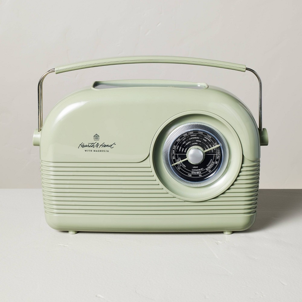 Portable AMFM Bluetooth Radio Light Green Hearth Hand™ with Magnolia