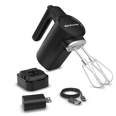 KitchenAid - Cordless 7 Speed Hand Mixer - Onyx Black