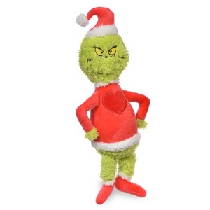 Dr. Seuss: The Grinch 9" Grinch Heart Plush Squeaker Pet Toy - 1 of 3