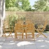 vidaXL - Folding Patio Chairs 6 pcs - Brown Bamboo - Comfortable Outdoor Garden Chair Set with Armrests, Foldable Design, 20.9"x26"x39" - 2 of 4