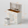 Vanity Desk Modern with 10 Drawers and LED Mirror for Bedroom 46.2in-3irtyhousy - 4 of 4