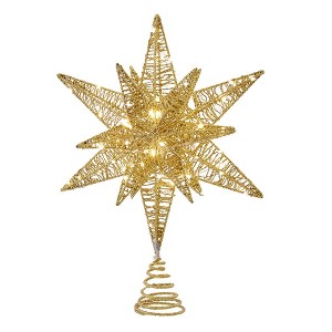 Kurt Adler 15-Inch Twinkling LED Gold Starburst Tree Topper - 1 of 4
