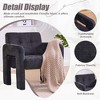 Gulches Modern Minimalist Nordic Style Single Armchair Soft Chenille Upholstered Ergonomic Curved Armrests High Density Foam Black - 3 of 4