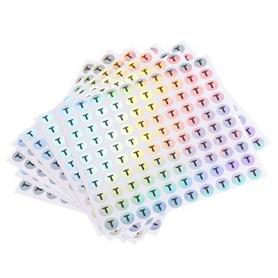 Unique Bargains Laser Capital Alphabet Round Self-Adhesive Reflective Letter Stickers 10 Pcs