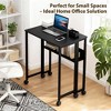 31.5" Folding Desk with Wheels & Storage Shelf - Space Saving Rolling Computer Table for Home Office, Easy Assembly - 2 of 4
