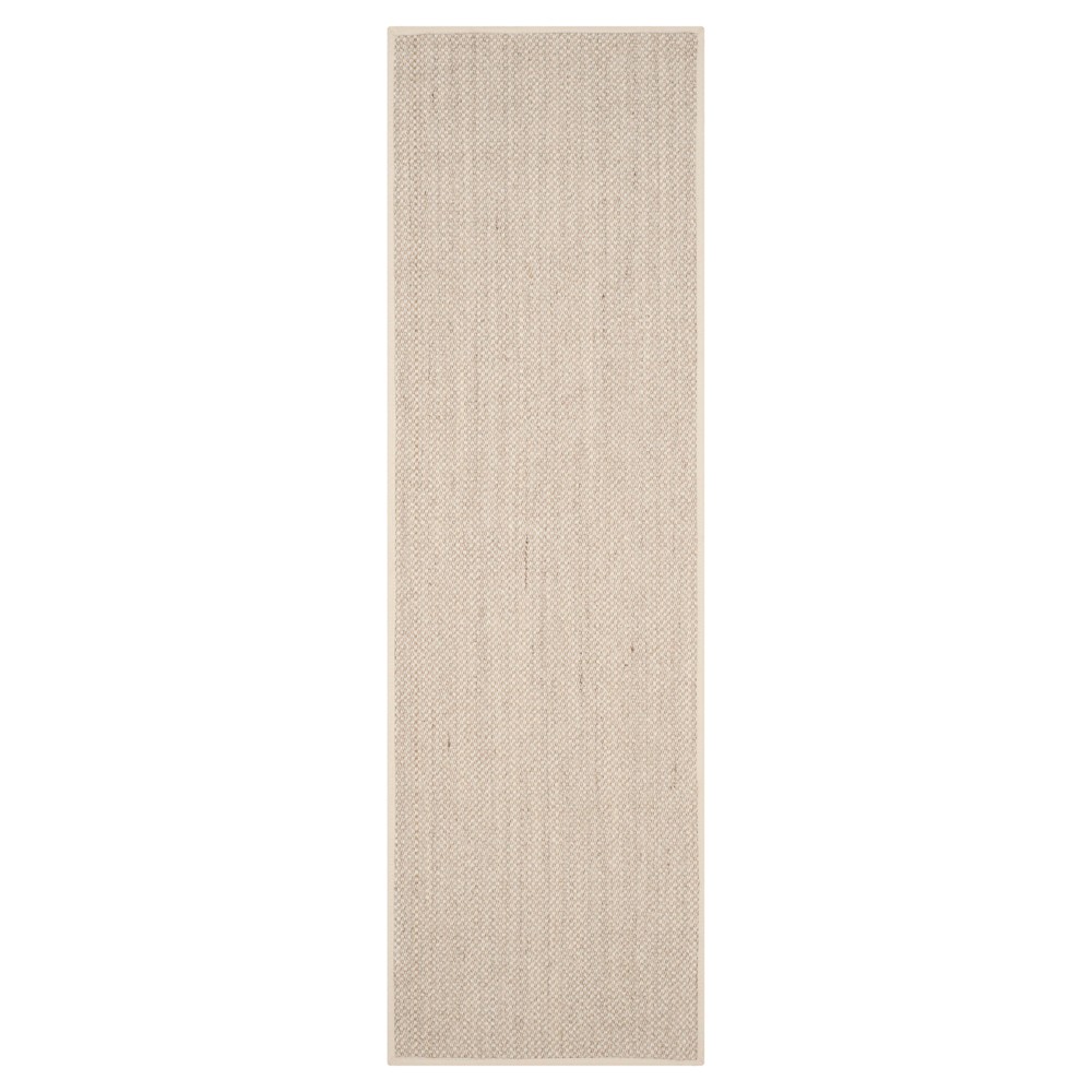 2'6inx8' Runner Natural Fiber Rug Marble/Beige - Safavieh