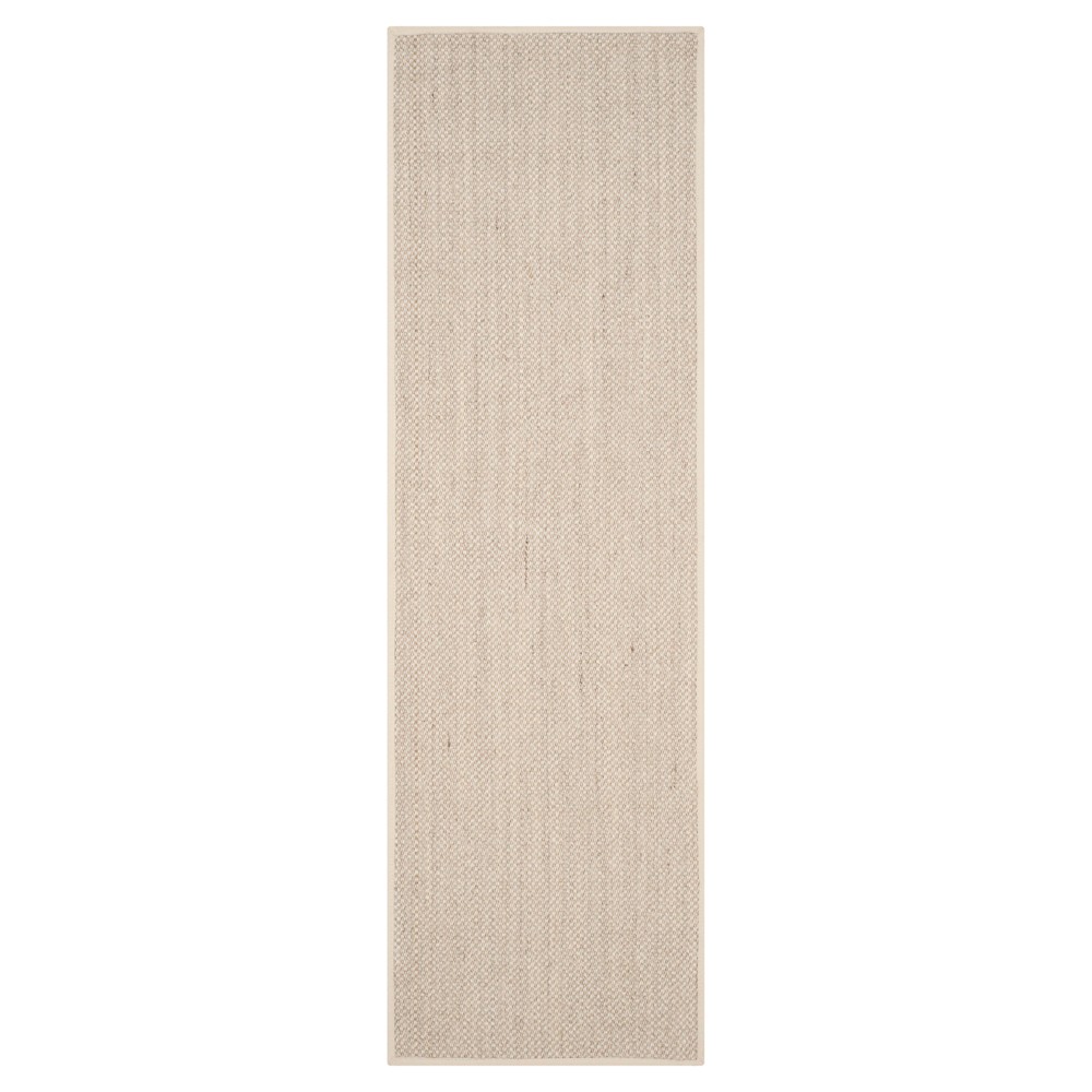 2'6inx8' Runner Natural Fiber Rug Marble/Beige - Safavieh