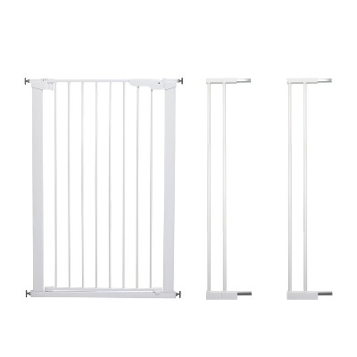 BabyDan Scandinavian Pet Design Premier Extra Tall 31 Inch Pet Safety Gate & 2-Pack Gate Extensions, White