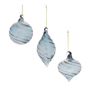 Iridescent Swirl Glass Ornament (Set of 12) - 1 of 4