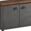 HomeRoots 60" Brown And Gray Distressed Reclaimed Wood Enclosed and Open Storage TV Stand - 4 of 4