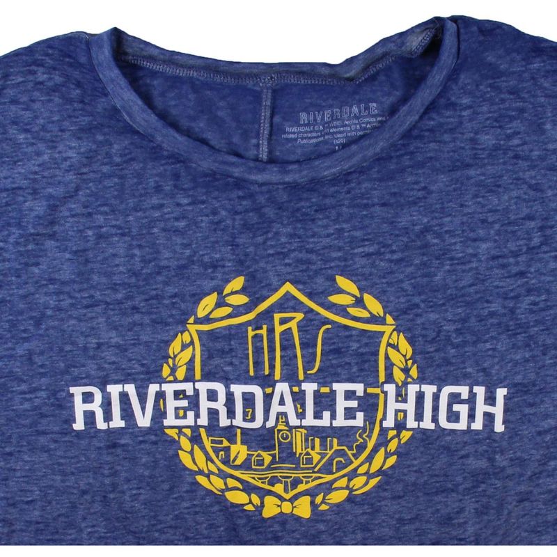 Riverdale Juniors High School Logo Burnout T-Shirt (X-Large) Adult Blue, 2 of 5