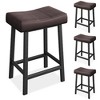 GustoWave Bar Stools Set of 4, 24" Counter Height Upholstered Padded Barstools with Curved Surface, for Kitchen Island, Home Bar - 2 of 4