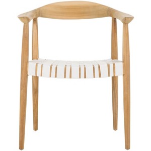 Baden Leather Woven Arm Chair - ACH1203 - Safavieh - 1 of 4