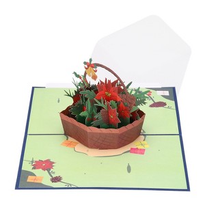Unique Bargains Flower Basket Thickened Paper 3D Funny Birthday Cards for Best Friends Gift - 1 of 4
