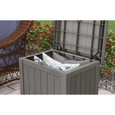 Gray 22 Gallon Resin Deck Box with Seat