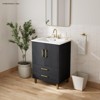 Phiestina 24" Black Bathroom Vanity with Ceramic Sink, 2 Soft-Close Doors, 2 Drawers, Fully Pre-Assembled Storage Cabinet - 2 of 4