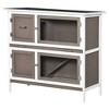 PawHut Wooden Bunny Hutch Rabbit Hutch Small Animals Habitat with Ramp, Removable Tray and Weatherproof Roof, Indoor/Outdoor - 4 of 4