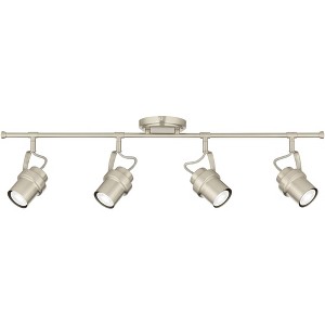 Pro Track Gladstone 4-Head LED Ceiling Track Light Fixture Kit Spot Light GU10 Silver Brushed Nickel Finish Metal Modern Kitchen Bathroom 32" Wide - 1 of 4