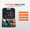 VEVOR 14 pcs Universal Radiator Pressure Tester Kit, Coolant Pressure Tester Kit with Manual Pump and Color-coded Steel Test Cap Adapters,Black - 3 of 4