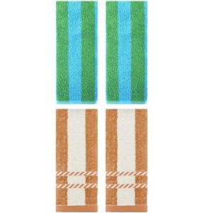 REGALWOVEN 4 Pcs Soft Absorbent Stripe Hand Towel for Bathroom, Kitchen - 1 of 4